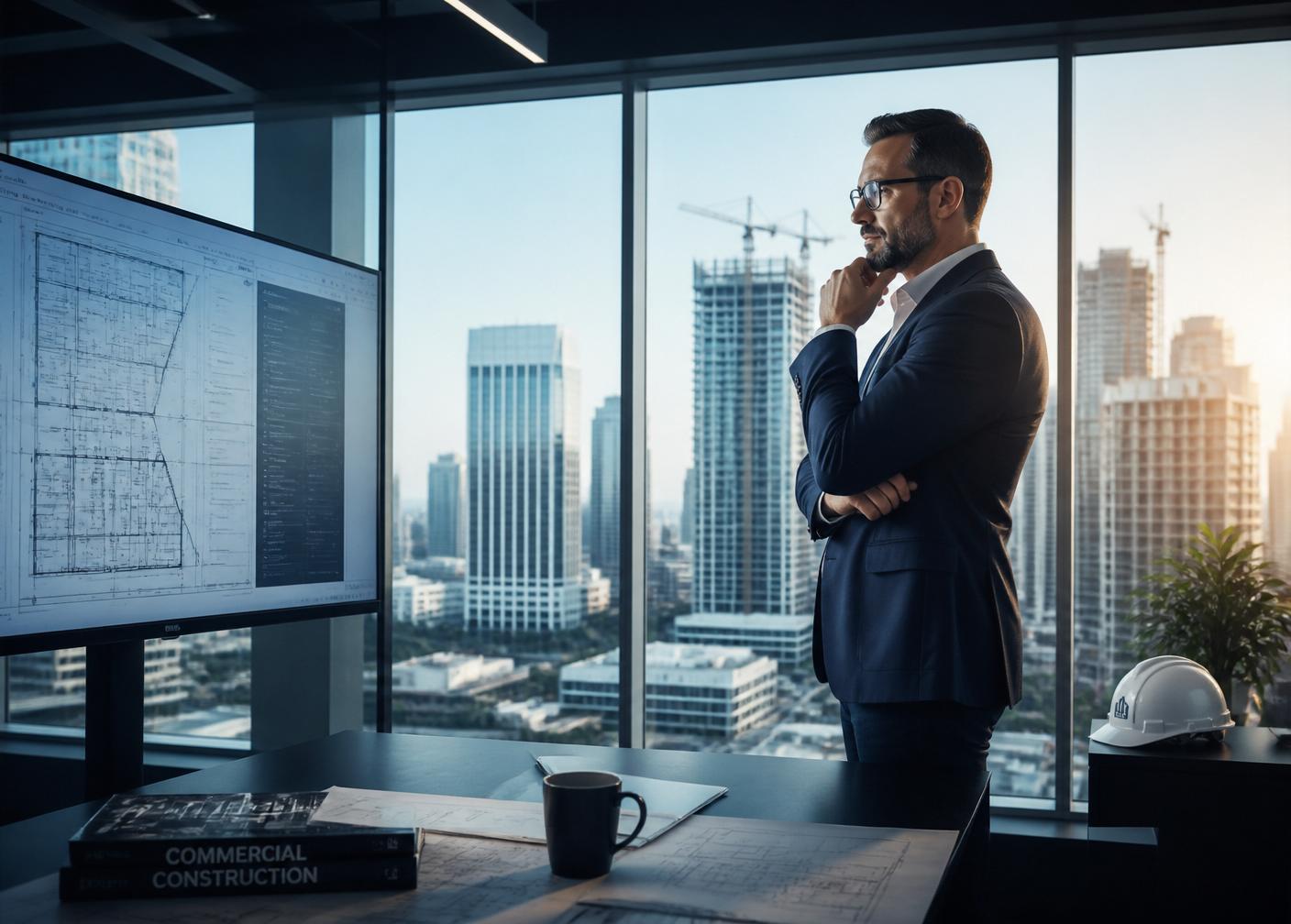 A confident business owner reviewing a growth plan